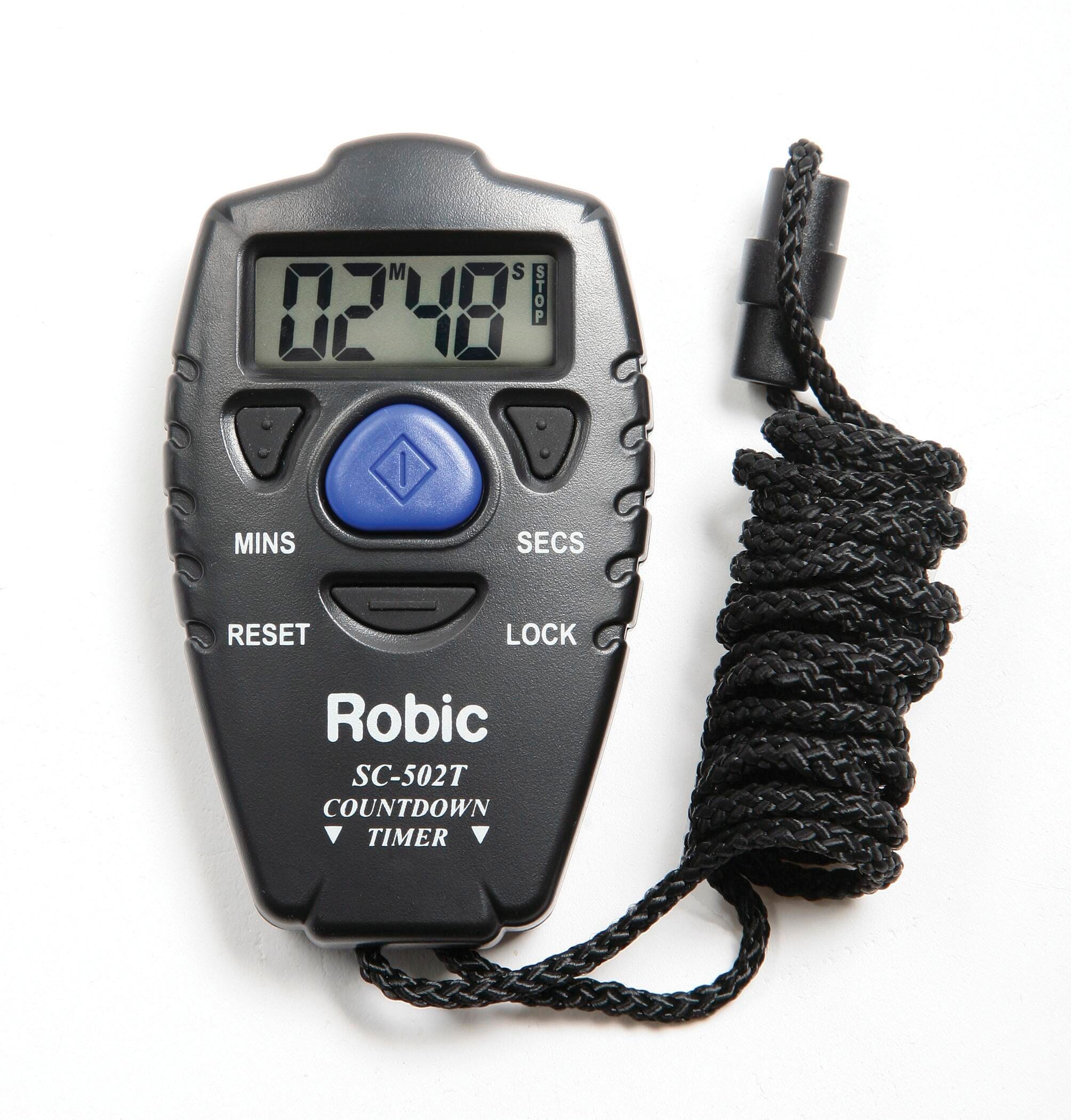 Robic SC-502 Handheld Countdown Timer with Completion Alarm, Black, Item Number 004270